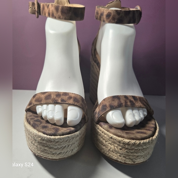 L'agence Elysee Espadrille Platform Sandals Cheetah Size 37.5/US 7.5 New - Picture 2 of 12